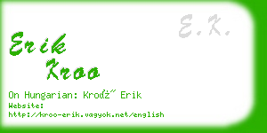 erik kroo business card